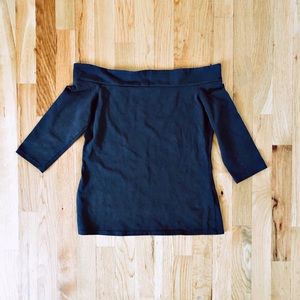 Off-the-Shoulder Dark Gray Top